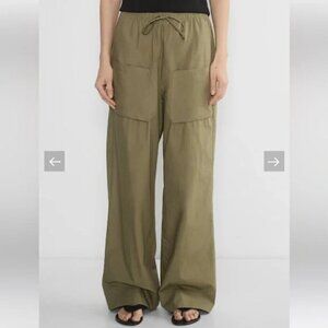 Aritzia Babaton System Poplin Pant Wide Leg Pants Army Olive Green Size Small